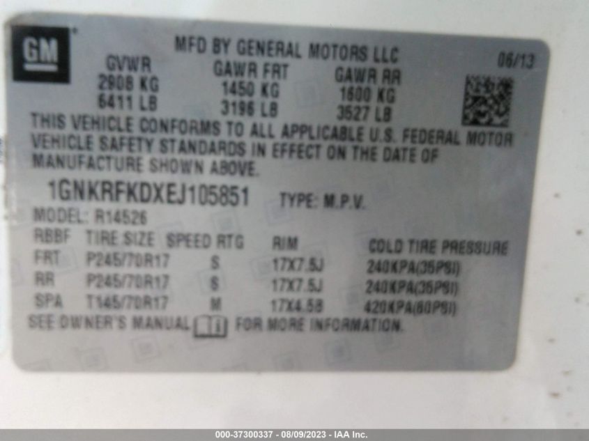 2014 CHEVROLET TRAVERSE LS - 1GNKRFKDXEJ105851