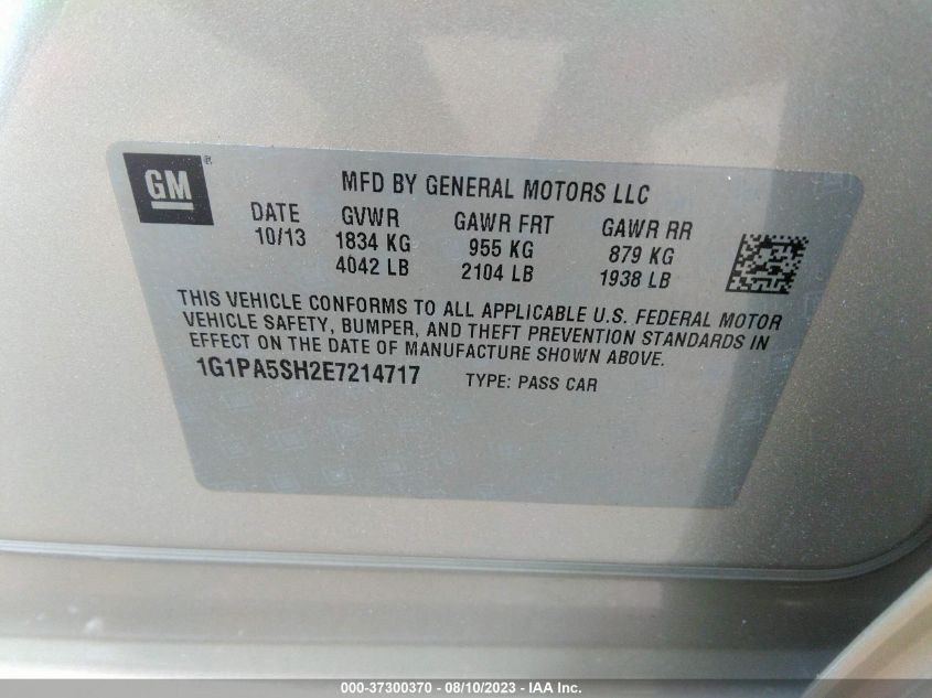 2014 CHEVROLET CRUZE LS - 1G1PA5SH2E7214717