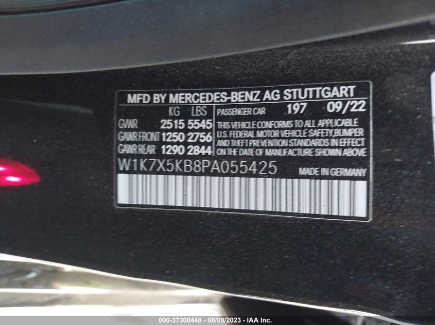 2023 MERCEDES-BENZ AMG GT AMG GT 43 W1K7X5KB8PA055425