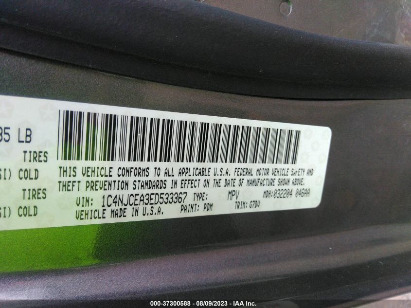 2014 JEEP COMPASS LATITUDE - 1C4NJCEA3ED533367