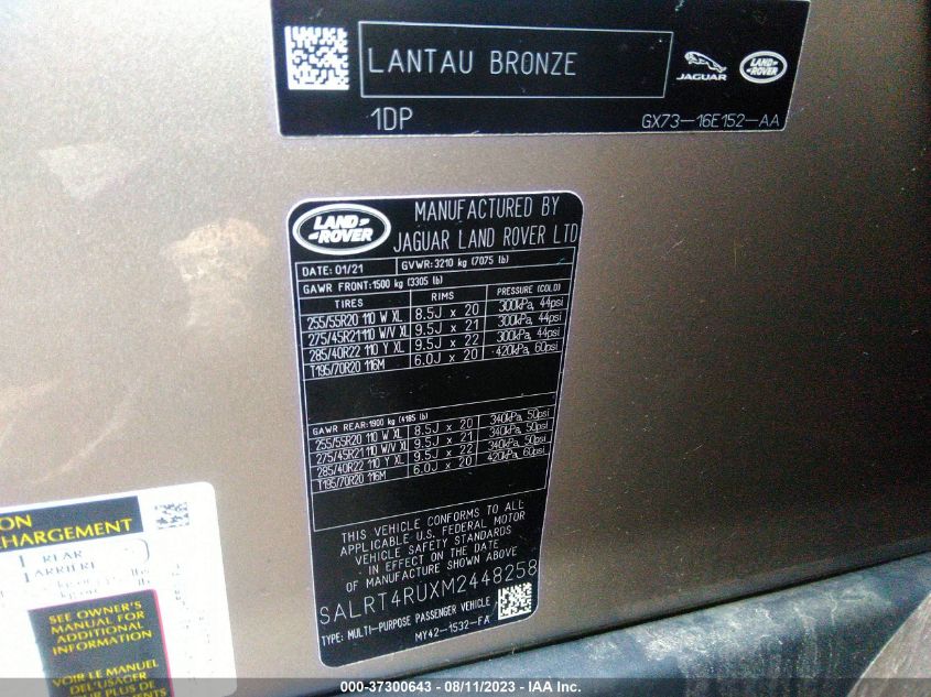 2021 LAND ROVER DISCOVERY S R-DYNAMIC - SALRT4RUXM2448258