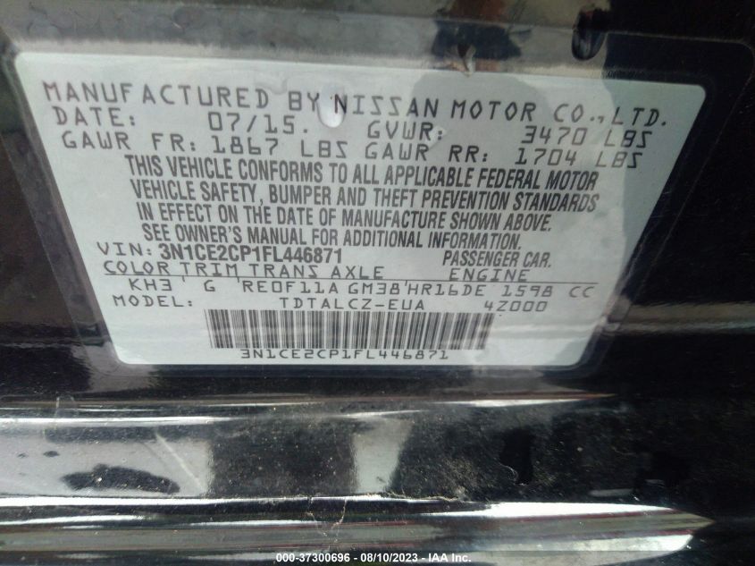 2015 NISSAN VERSA NOTE S PLUS - 3N1CE2CP1FL446871