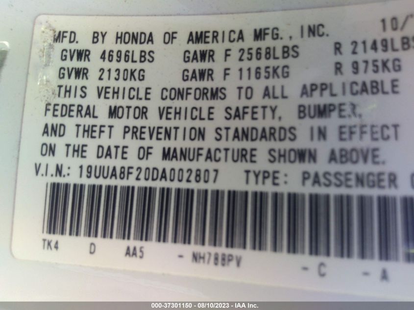 2013 ACURA TL - 19UUA8F20DA002807