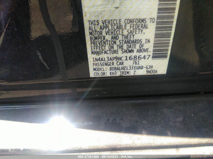 2017 NISSAN ALTIMA 2.5 SR - 1N4AL3AP9HC168647