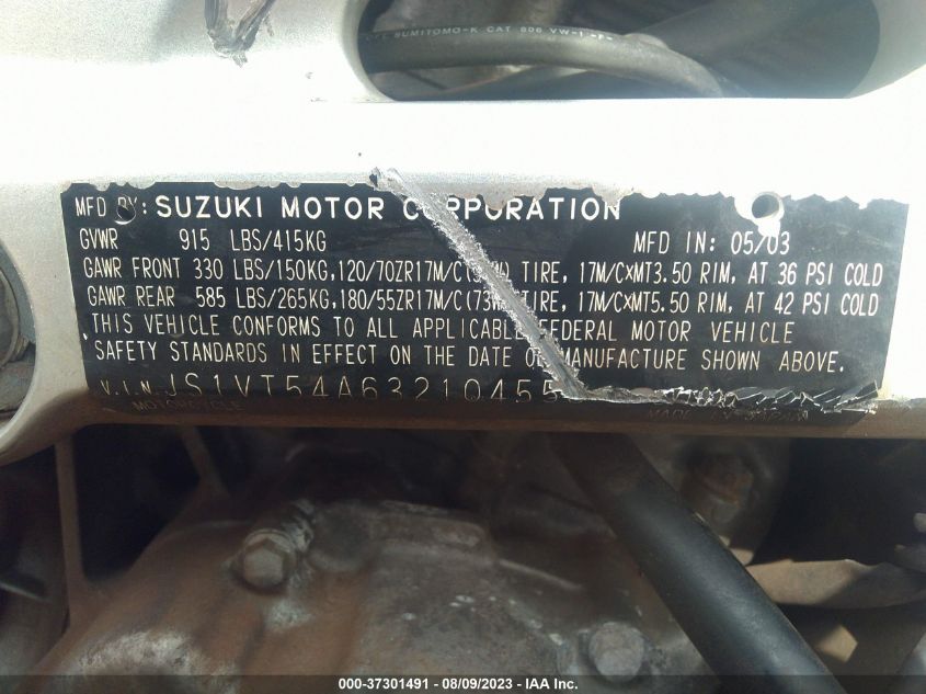 2003 SUZUKI SV1000 SK3 - JS1VT54A632104556
