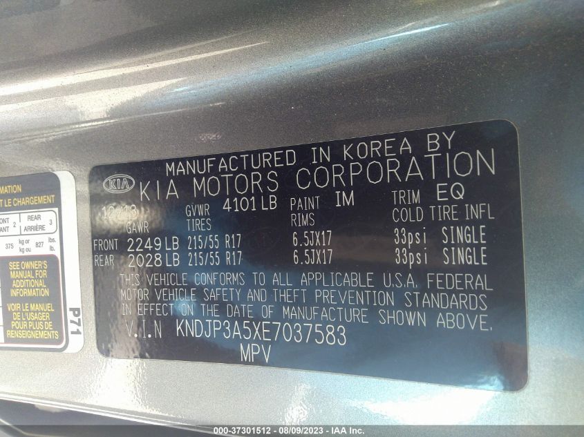 2014 KIA SOUL + - KNDJP3A5XE7037583
