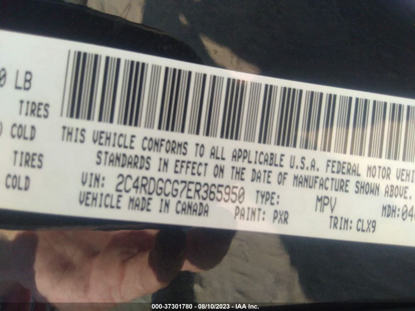 2014 DODGE GRAND CARAVAN SXT - 2C4RDGCG7ER365950