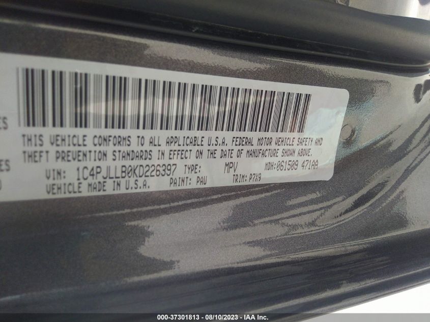 2019 JEEP CHEROKEE LATITUDE PLUS - 1C4PJLLB0KD226397
