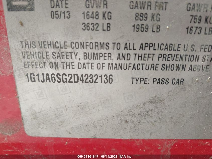 2013 CHEVROLET SONIC LS - 1G1JA6SG2D4232136