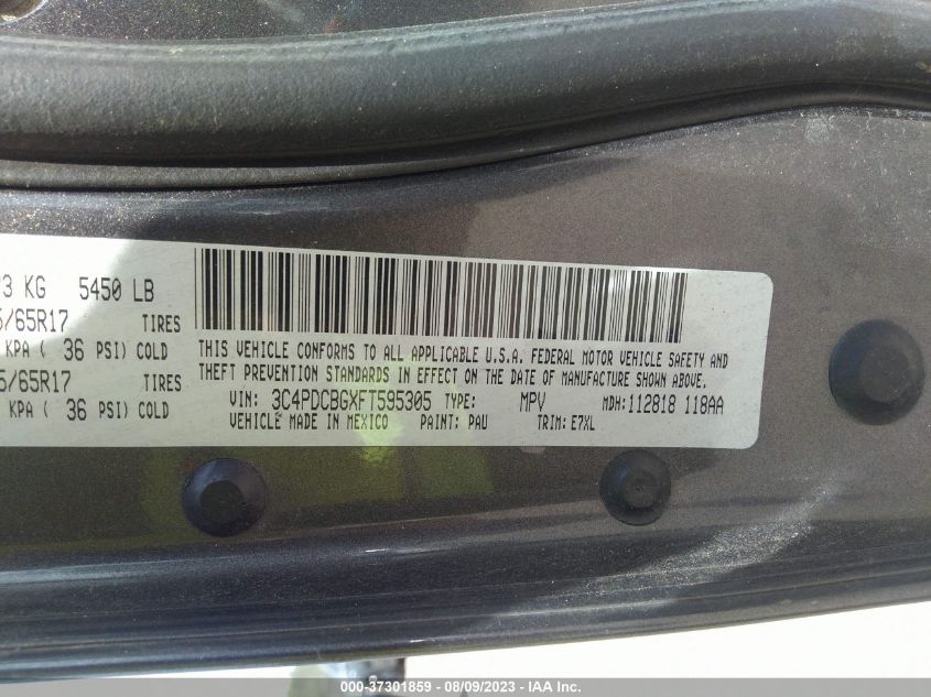 2015 DODGE JOURNEY SXT - 3C4PDCBGXFT595305
