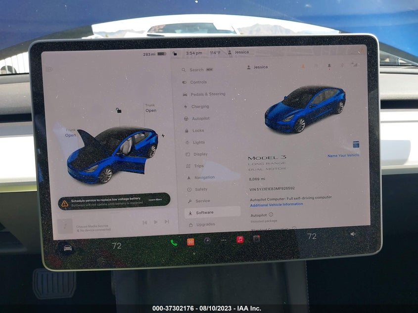 VIN 5YJ3E1EB3MF926592 2021 TESLA MODEL 3 LONG RANGE