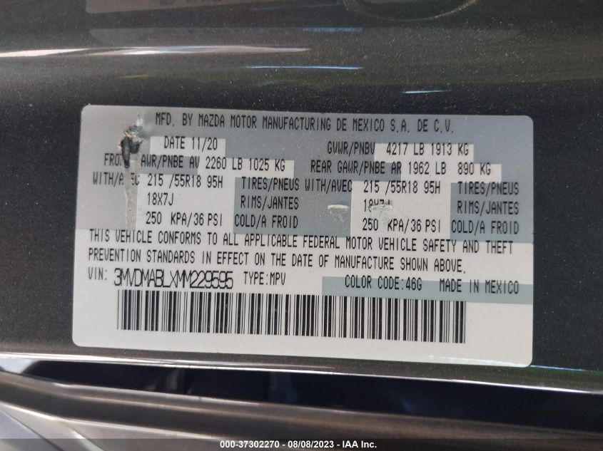2021 MAZDA CX-30 SELECT - 3MVDMABLXMM229595
