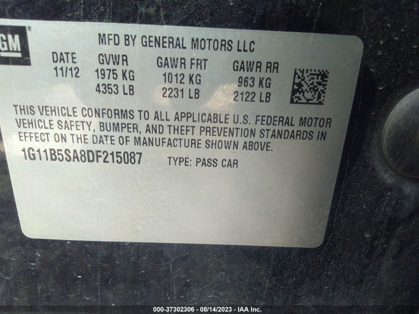 2013 CHEVROLET MALIBU LS - 1G11B5SA8DF215087