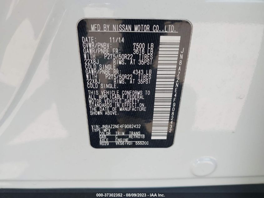 2015 INFINITI QX80 - JN8AZ2NE4F9082432