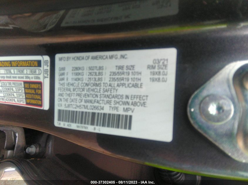 2021 ACURA RDX W/TECHNOLOGY PACKAGE - 5J8TC2H57ML026634
