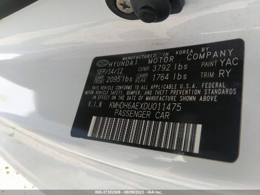 2013 HYUNDAI ELANTRA COUPE GS PZEV - KMHDH6AEXDU011475