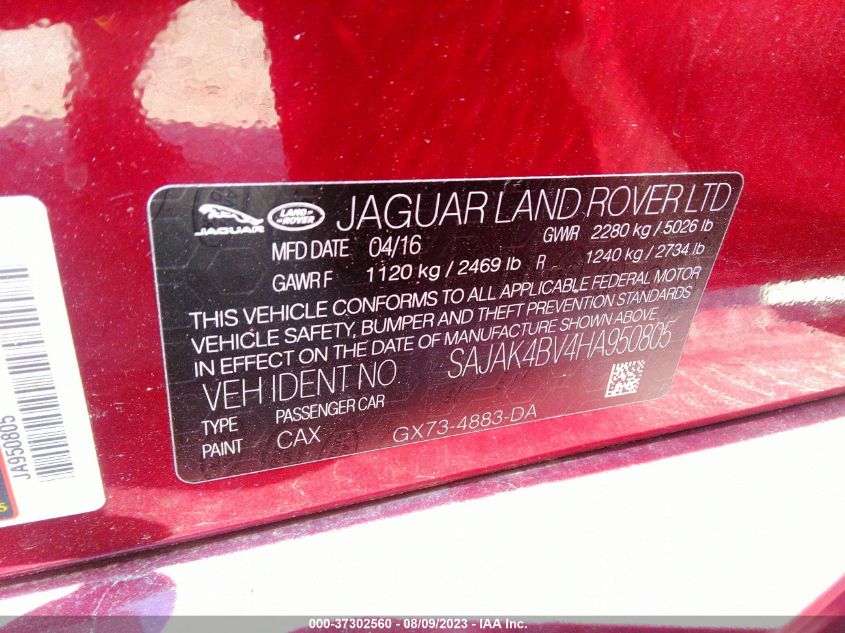 2017 JAGUAR XE - SAJAK4BV4HA950805