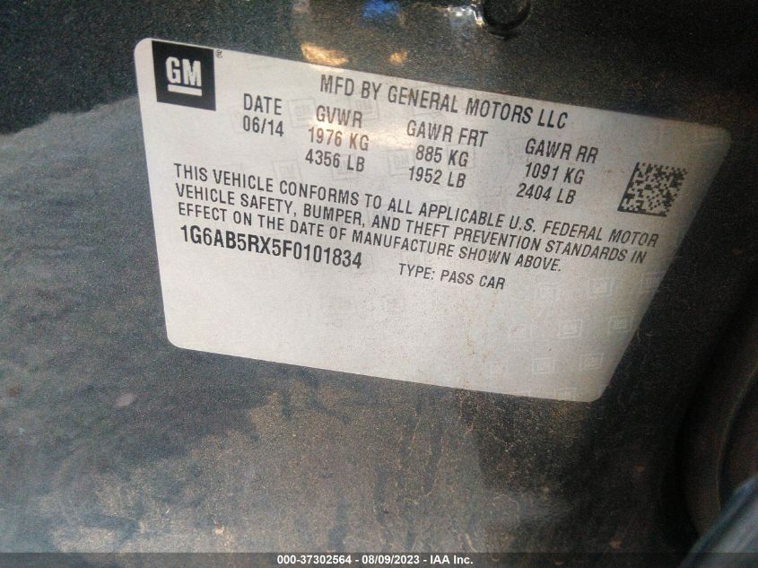 2015 CADILLAC ATS LUXURY - 1G6AB5RX5F0101834