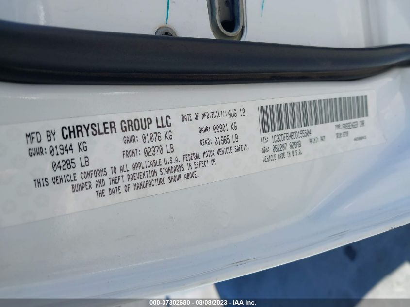 2013 DODGE DART SXT - 1C3CDFBH8DD155504