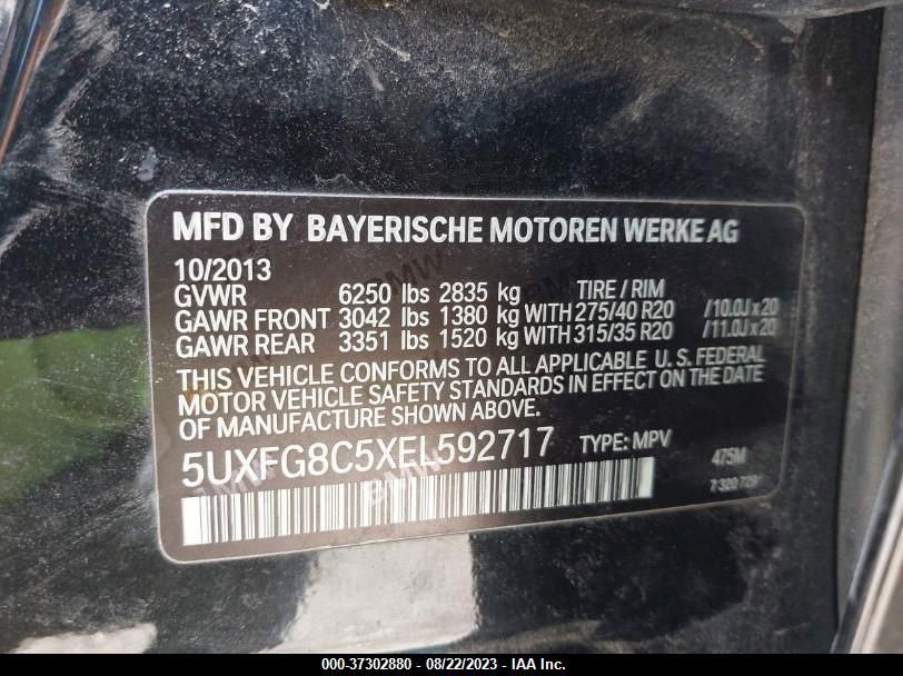 2014 BMW X6 XDRIVE50I 5UXFG8C5XEL592717