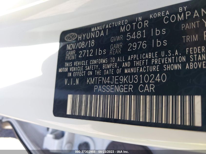 2019 GENESIS G80 3.8L - KMTFN4JE9KU310240