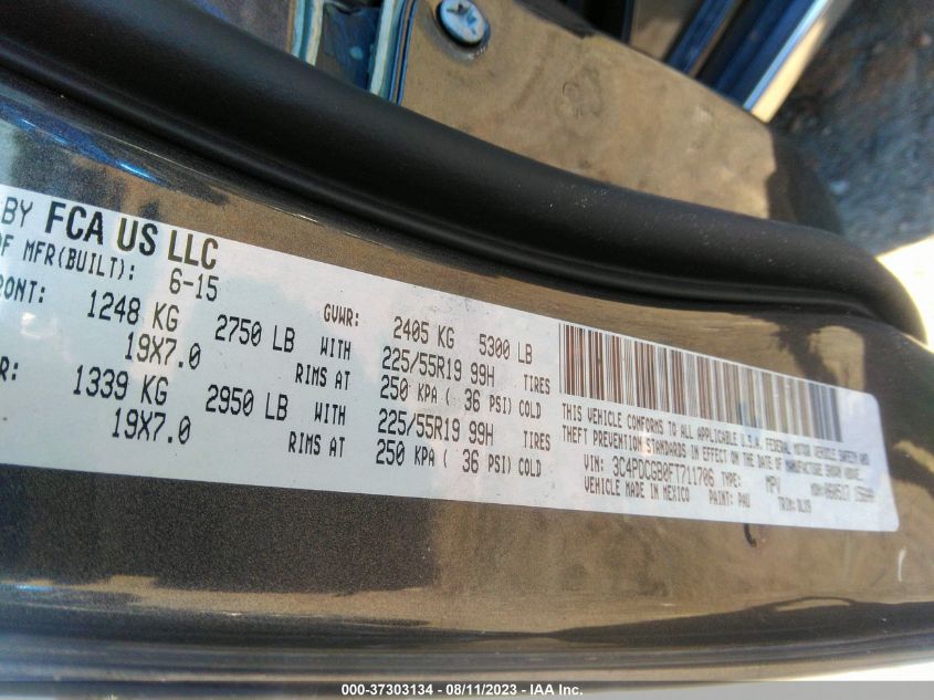 2015 DODGE JOURNEY CROSSROAD - 3C4PDCGB0FT711706