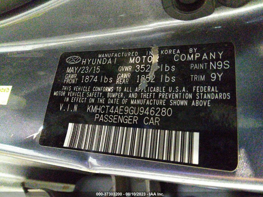 2016 HYUNDAI ACCENT SE - KMHCT4AE9GU946280