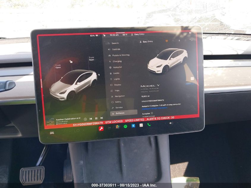 2021 TESLA MODEL Y - 5YJYGDEE6MF296479