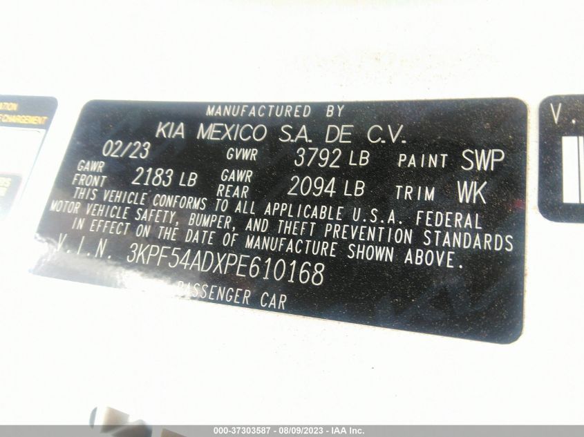 2023 KIA FORTE GT-LINE - 3KPF54ADXPE610168