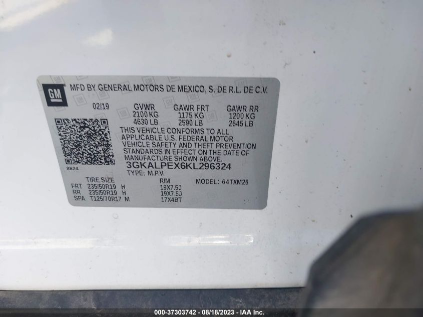 2019 GMC TERRAIN SLT - 3GKALPEX6KL296324