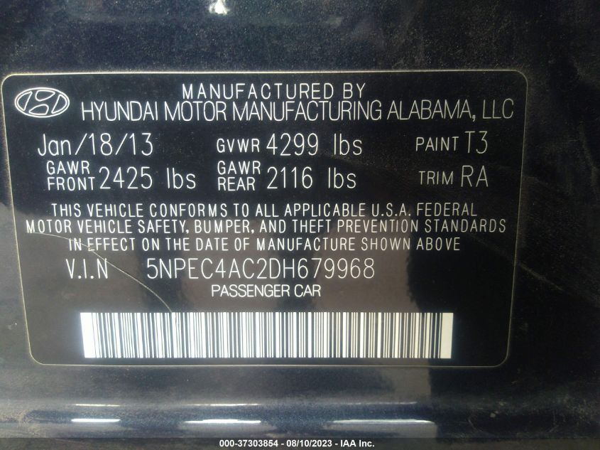 2013 HYUNDAI SONATA SE/LIMITED - 5NPEC4AC2DH679968