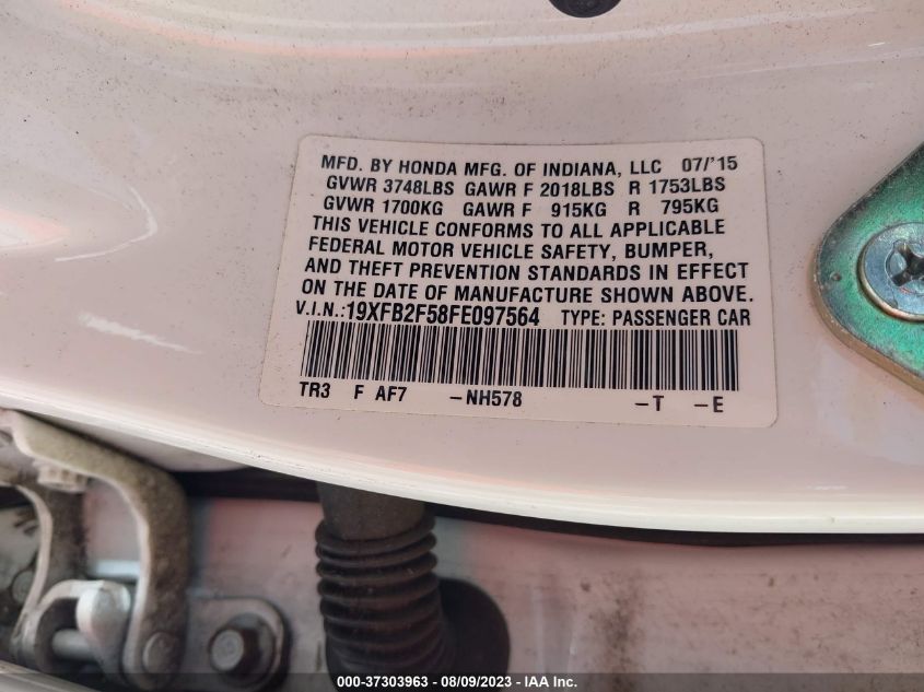 2015 HONDA CIVIC SEDAN LX - 19XFB2F58FE097564