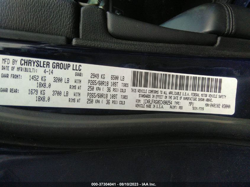 2014 JEEP GRAND CHEROKEE LAREDO - 1C4RJFAG0EC490254