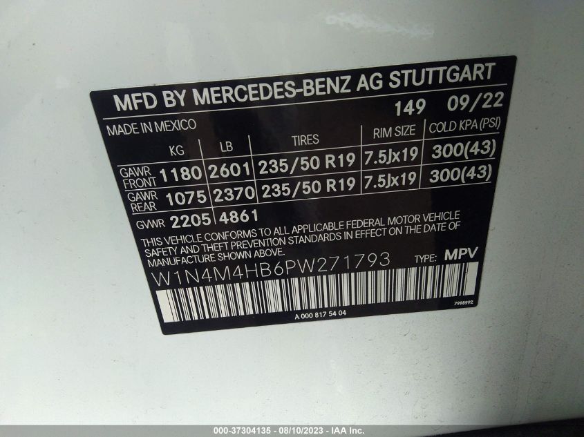2023 MERCEDES-BENZ GLB GLB 250 - W1N4M4HB6PW271793