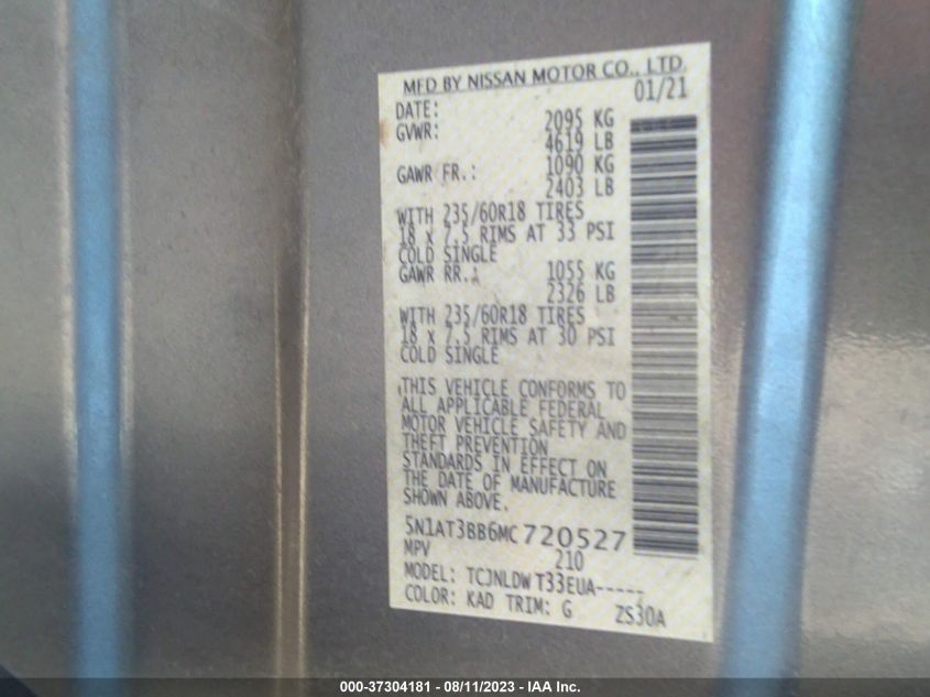 2021 NISSAN ROGUE SV - 5N1AT3BB6MC720527