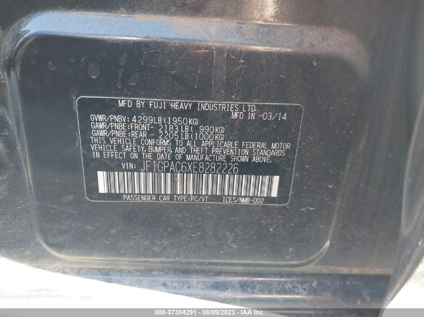 2014 SUBARU IMPREZA WAGON 2.0I PREMIUM JF1GPAC6XE8282226