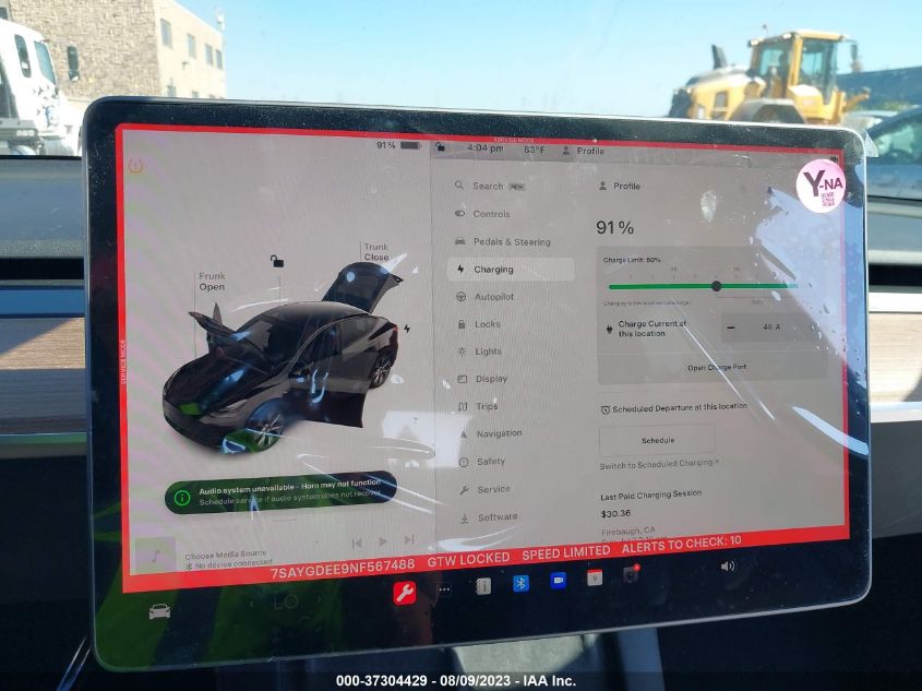 2022 TESLA MODEL Y LONG RANGE - 7SAYGDEE9NF567488