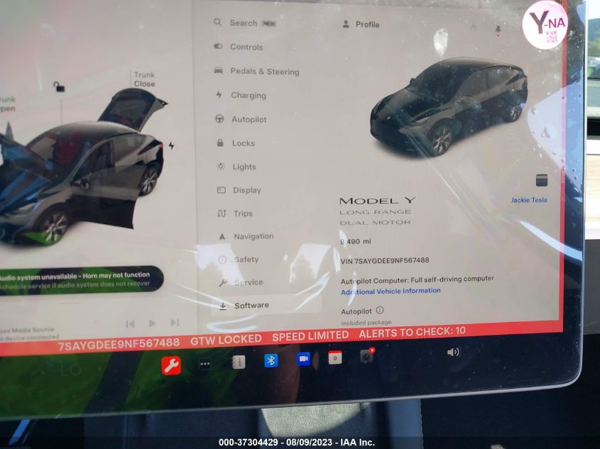 2022 TESLA MODEL Y LONG RANGE - 7SAYGDEE9NF567488