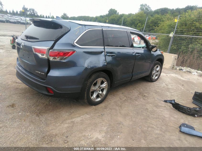 2015 TOYOTA HIGHLANDER LIMITED - 5TDDKRFH8FS150134