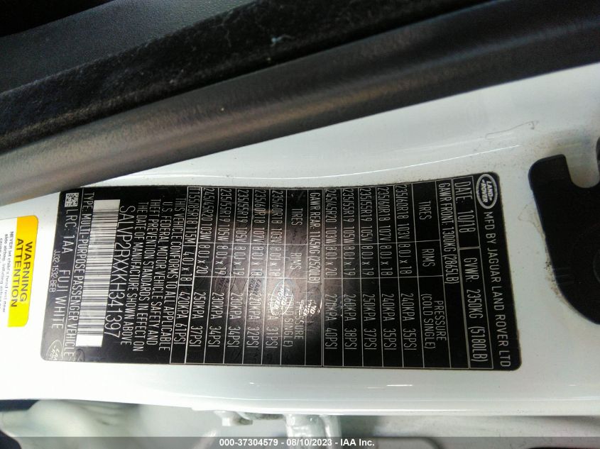 2019 LAND ROVER RANGE ROVER EVOQUE SE - SALVP2RXXKH341397