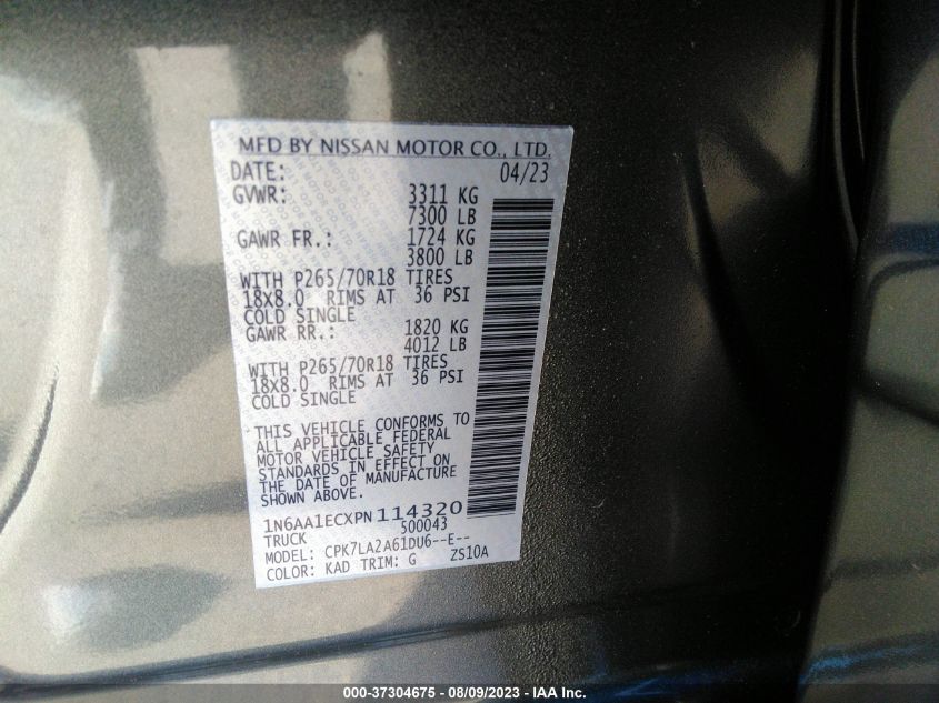 2023 NISSAN TITAN S - 1N6AA1ECXPN114320