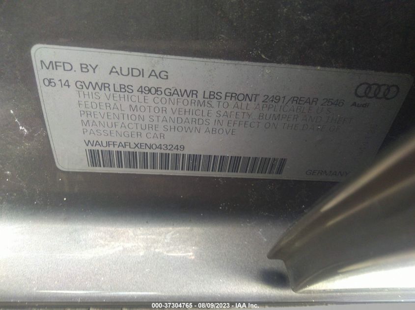 2014 AUDI A4 PREMIUM PLUS - WAUFFAFLXEN043249