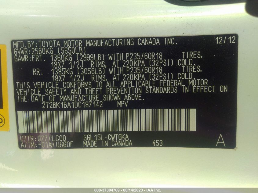 2013 LEXUS RX 350 - 2T2BK1BA1DC187142