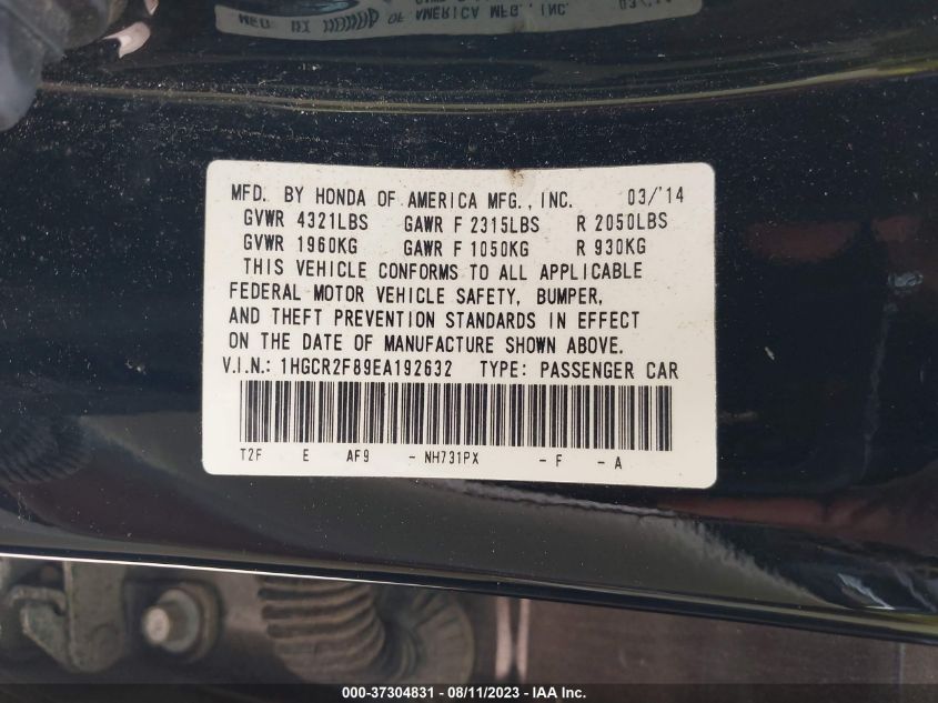 2014 HONDA ACCORD EX-L - 1HGCR2F89EA192632