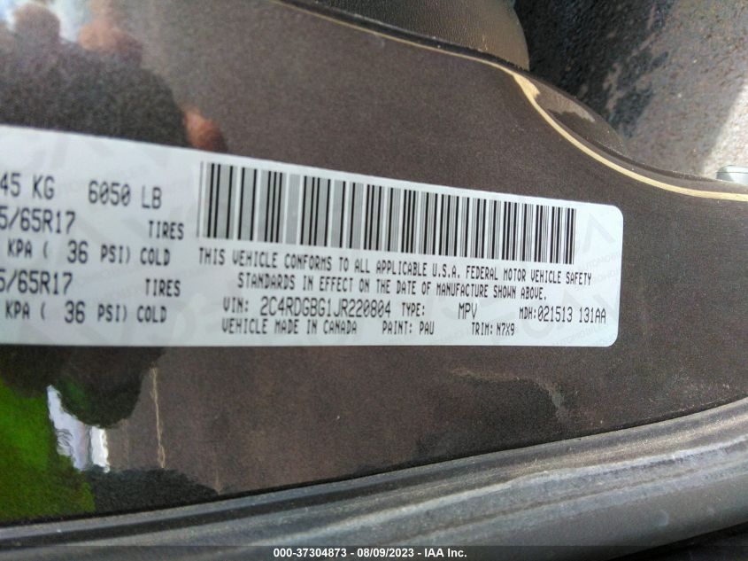 2018 DODGE GRAND CARAVAN SE PLUS - 2C4RDGBG1JR220804