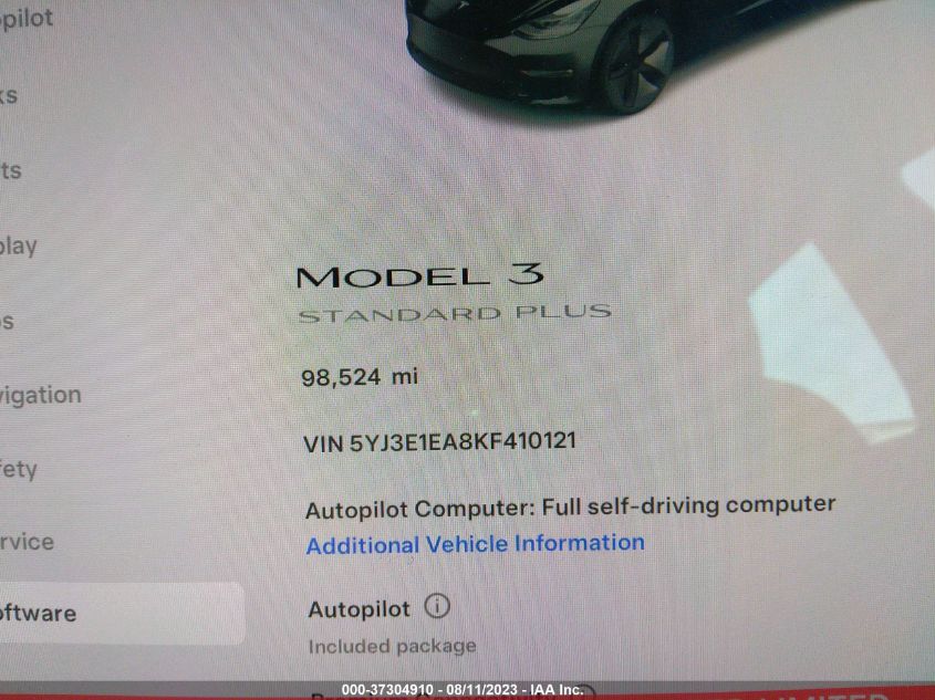 2019 TESLA MODEL 3 - 5YJ3E1EA8KF410121