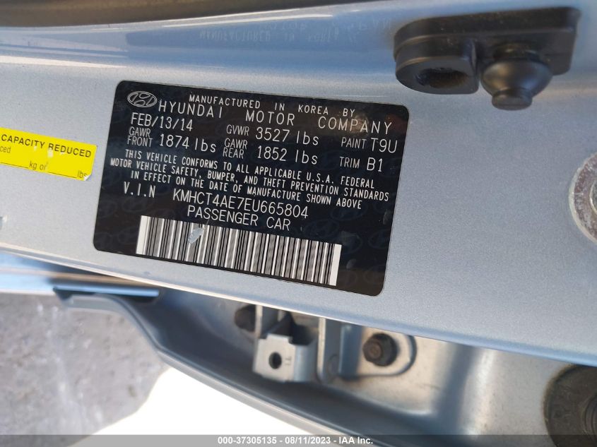 2014 HYUNDAI ACCENT GLS - KMHCT4AE7EU665804