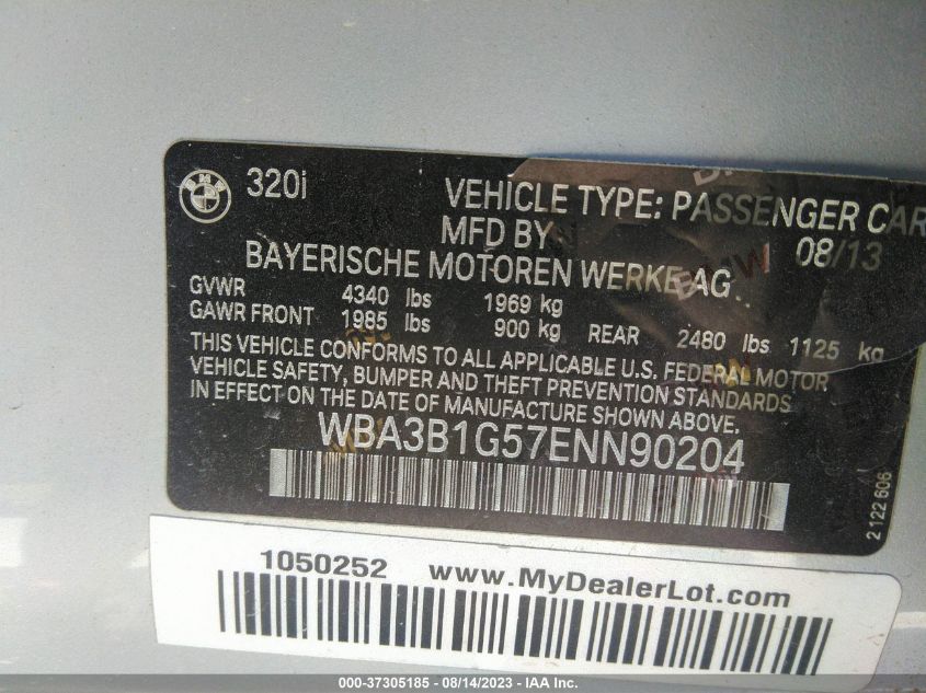2014 BMW 320I 4D - WVA3B1G57ENN90204