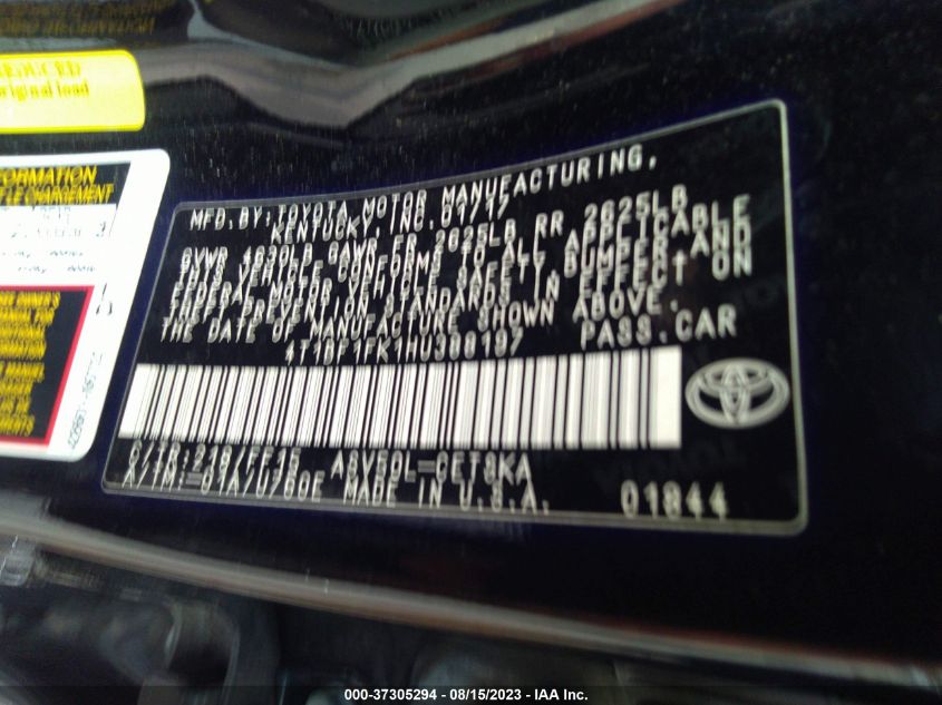 2017 TOYOTA CAMRY XLE/SE/LE/XSE - 4T1BF1FK1HU388197