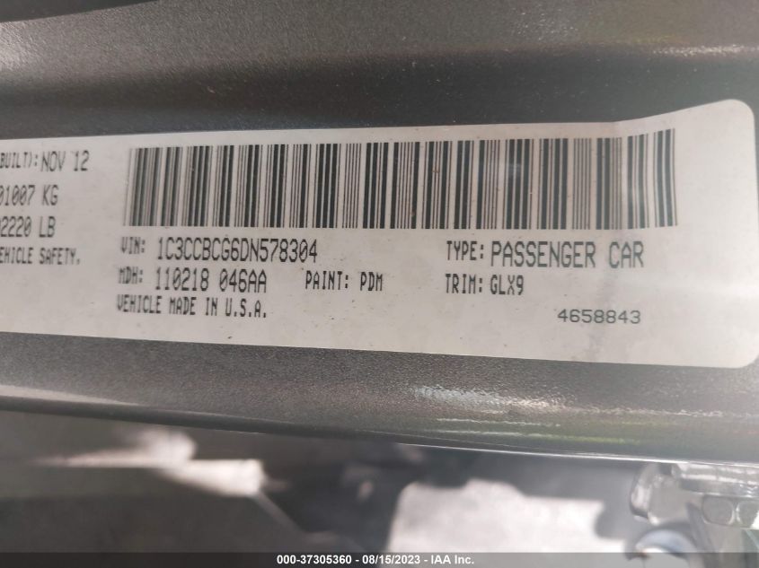 2013 CHRYSLER 200 LIMITED - 1C3CCBCG6DN578304